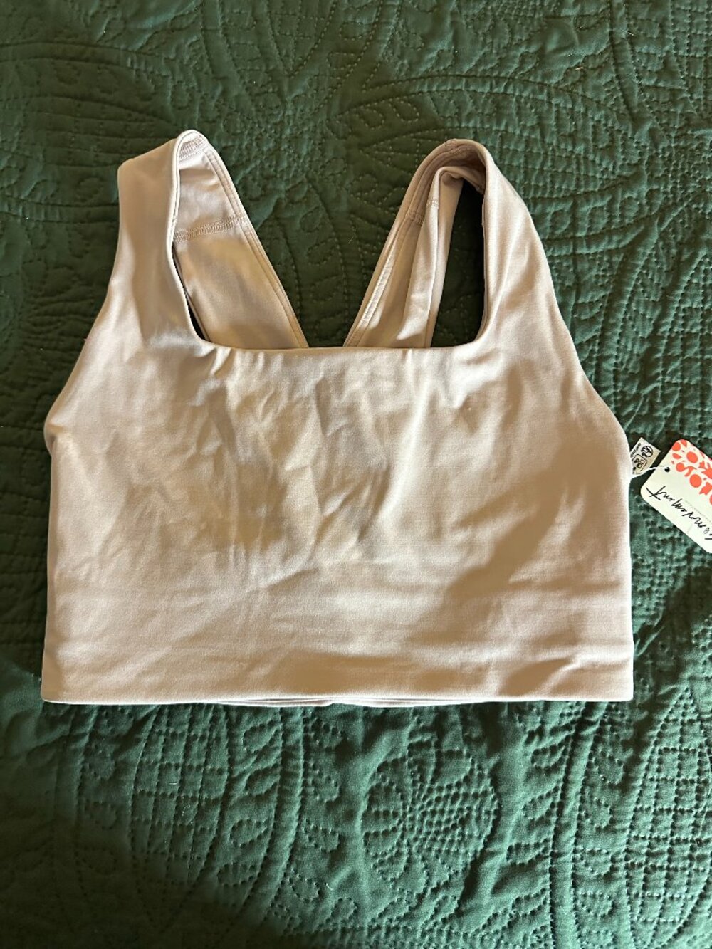 NWT FP Movement Rose Clay Square Neck Sports Bra Crop Top Size XS